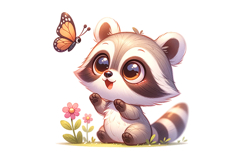 Cute Raccon Clipart - PNG File Product Image 2