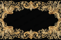 Vintage Gold Ornate Frame on Black Background Product Image 1