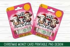Christmas Money Card PNG Design - Merry & Bright Money Card Product Image 2