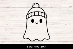 Cute Ghost with Bonnet SVG, Halloween Ghost SVG Product Image 1