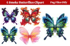 Smoke Butterflies Clipart PNG Product Image 1