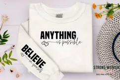 Anything is possible Sleeve SVG PNG, believe in yourself SVG Product Image 1