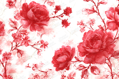 Red Watercolor Floral Background Elegant Rose Design Product Image 1