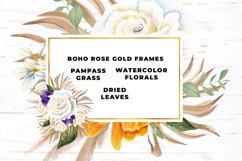 Watercolor Pampas Grass Gold Frames Product Image 1