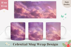 Sky Mug Wrap, Pastel Clouds Mug Design, Celestial Mug Product Image 1