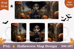 3D Witch Mug Wrap Design, 3D Spooky Halloween Sublimation Product Image 1