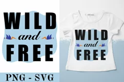 Wild and Free svg. Dinosaur SVG. Kids Sublimation PNG Product Image 1