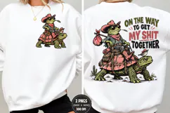 Frog Front Back Shirt Design, Cowboy Frog Front Back PNG, Fu Product Image 1