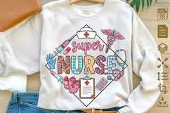 Super Nurse PNG, Nurse Life Sublimation Design, Cute Medical Product Image 1