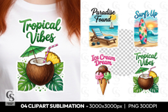 Tropical Vibes Summer Beach Clipart PNG Product Image 1