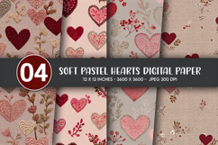 Soft Pastel Hearts Digital Paper Product Image 1