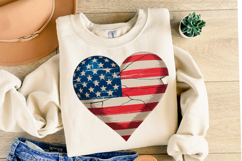 USA Flag Heart Svg Design | Svg Cut Files | Shirt Svg Product Image 2