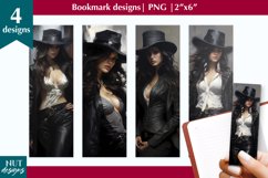 Aesthetic bookmark design Black hat woman bookmark printable Product Image 1