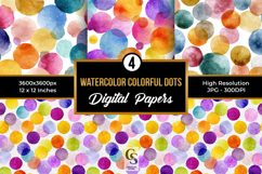 Watercolor Colorful Dots Digital Paper Product Image 1