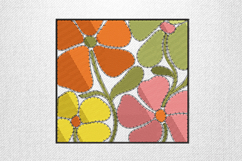 Retro Patchwork Flower Embroidery Design Product Image 1