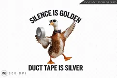Duck With Duct Tape And Sunglasses Sublimation Png