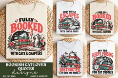 Fully Booked Cat Lover PNG, Cozy Cats and Books Reader PNG, Product Image 1