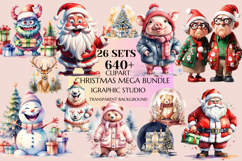 Christmas Mega Clipart Bundle, Xmas Clipart, Huge Bundle Product Image 1