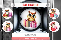 Car Coaster Owl Gift Product Image 1