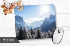 Sledders on Snowy Hill Mouse Pad PNG Product Image 1