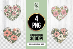Floral Heart Illustration Clipart PNG Product Image 1