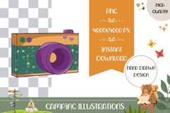 Hand Drawn Camera Illustration, Cartoon Camera PNG Product Image 1