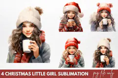 Christmas Little Girl Sublimation PNG Product Image 1