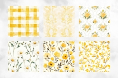 Butter Yellow Seamless Pattern Floral Graphics, 10 JPG Product Image 2