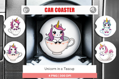 Car Coaster Teacup Unicorn Product Image 1
