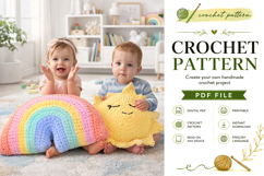 Sunshine and Rainbow Crochet Pillow Pattern PDF Product Image 6
