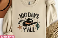 100 DAYS Y ALL PNG, 100 Days Of School Sublimation PNG Product Image 1