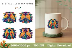 Ara Parrots Clipart, Colorful Birds PNG, Ara Parrot PNG Product Image 1