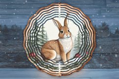 Christmas Decor. Cute Hares Round Pattern 7 PNG sublimation Product Image 3