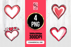 Hand Drawn Heart Frame Clipart PNG Product Image 1