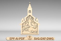 Multilayer Jesus Story Church Scene Art SVG Product Image 1