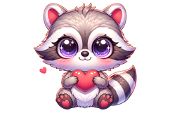Cute Raccon Clipart - PNG File Product Image 2