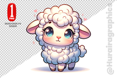 Cute Sheep Clipart - PNG File Product Image 1
