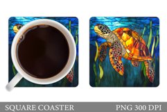 Turtle Coaster Design. Turtle Coaster Sublimation Product Image 1