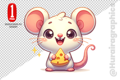 Cute Rat Clipart - PNG File Product Image 1