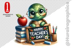 Cute Turtle Clipart - PNG File Product Image 1