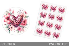 Heart Stickers Design. Valentines Sticker Printable Product Image 1