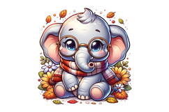Cute Elephant Clipart - PNG File Product Image 2