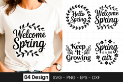 Welcome Spring Floral Quote SVG PNG Product Image 1