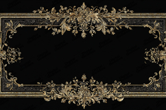 Ornate Gold Frame on Black Background Product Image 1