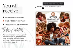 Watercolor Mother's day Clipart, Mother hugging child, love Product Image 3