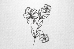 Textured Floral Outline Embroidery Design Product Image 1