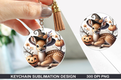 Deer Fawn Keychain Sublimation - Deer Fawn Keychain PNG Product Image 1