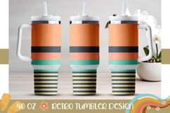 Retro Stripes Tumbler, Retro 40 Oz Tumbler Template Product Image 1