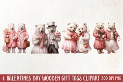 Valentines Day Bear Sublimation Clipart, Valentines Day PNG Product Image 1