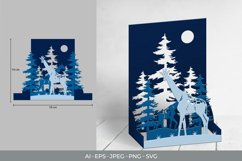 Giraffes in The Forest at Night Pop Up Box Layered Papercut Product Image 1